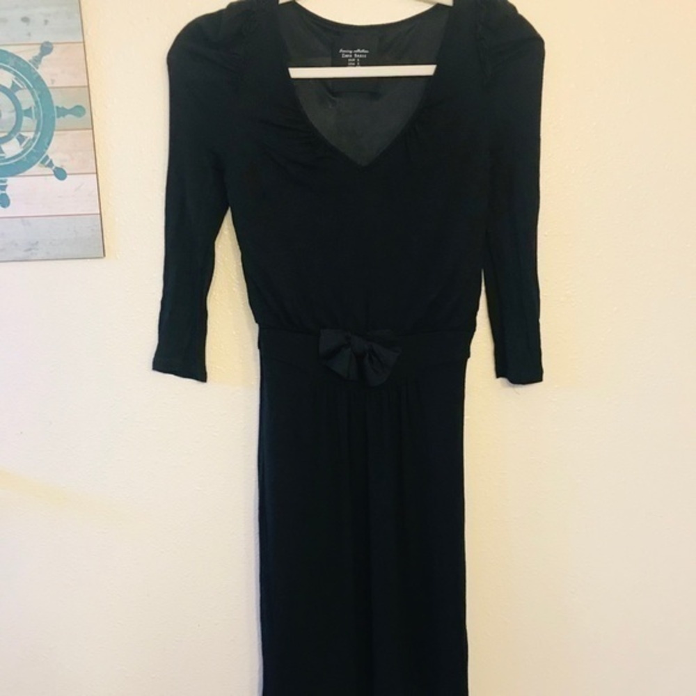 Zara Evening Collection Long Sleeve Black Dress